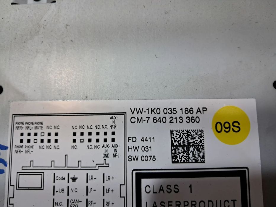 Radio Vw Passat Vw Golf Vw Tiguan Ref 1K0035186AP