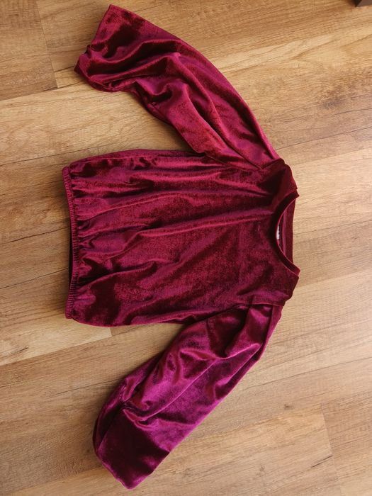 Świąteczna welurowa bluzka rozmiar 110