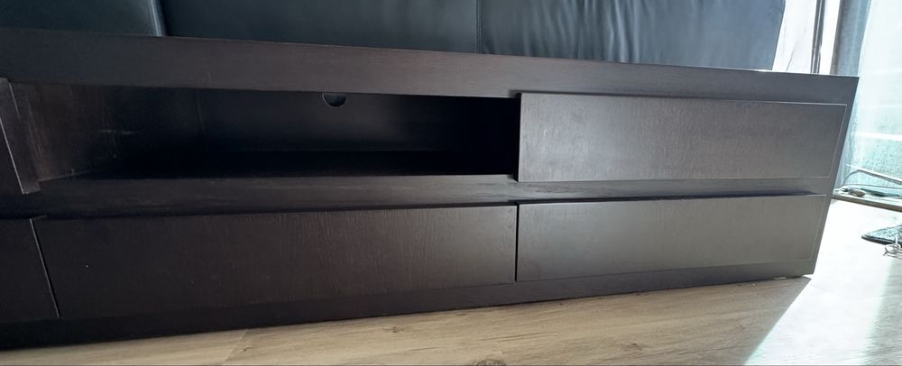 Móvel TV 2.3m Madeira Maciça Wengué/Preto – Excelente Estado