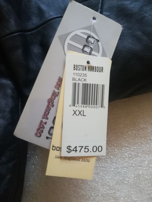 Новая с ценниками куртка Boston Harbour Outdoor черная кожаная мужская