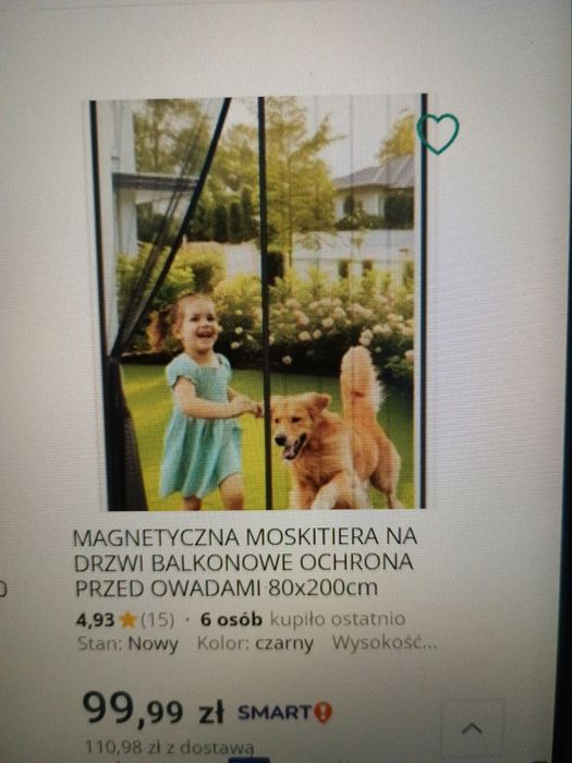 Magnetyczna moskitiera na drzwi balkonowe, wym. 80x200cm