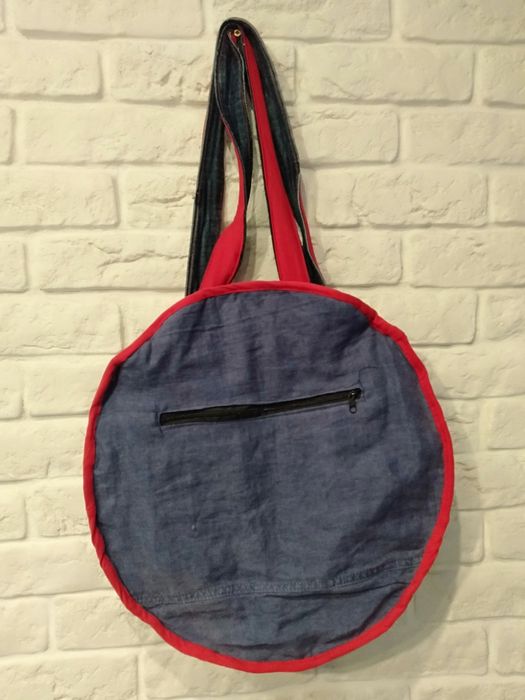 Torba na ramię kratkowo handmade