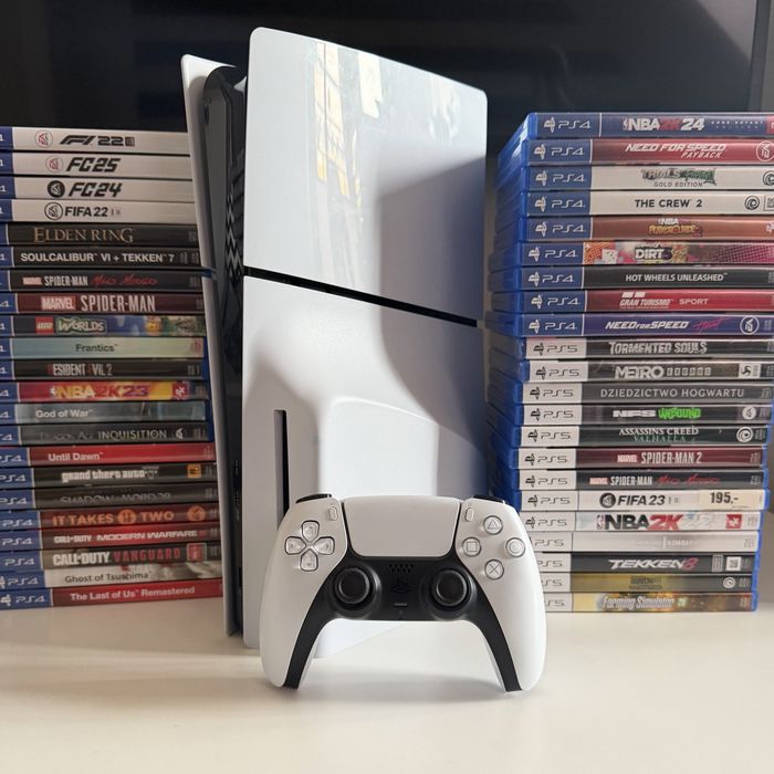 PlayStation 5 Slim Z Napędem Zestaw Dualsense Gry