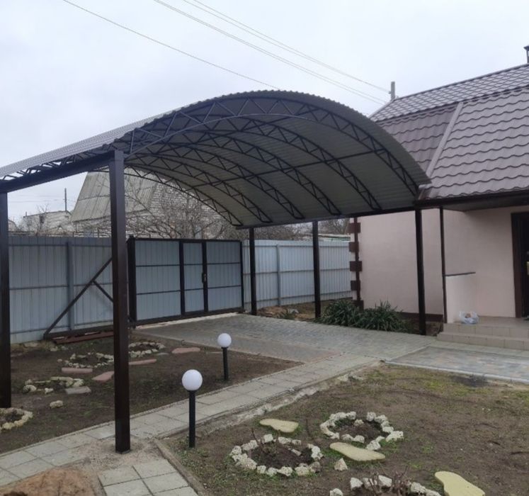 Установка забора из профнастила, ворота, навес