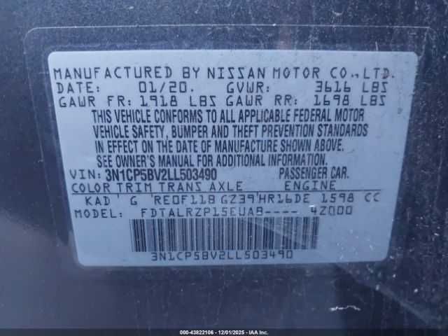 NISSAN KICKS S xtronic CVT 2020