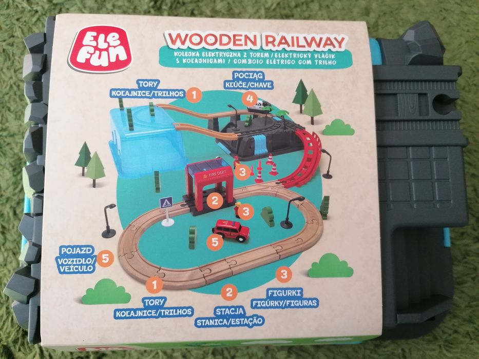 Kolejka elektryczna drewniane elementy