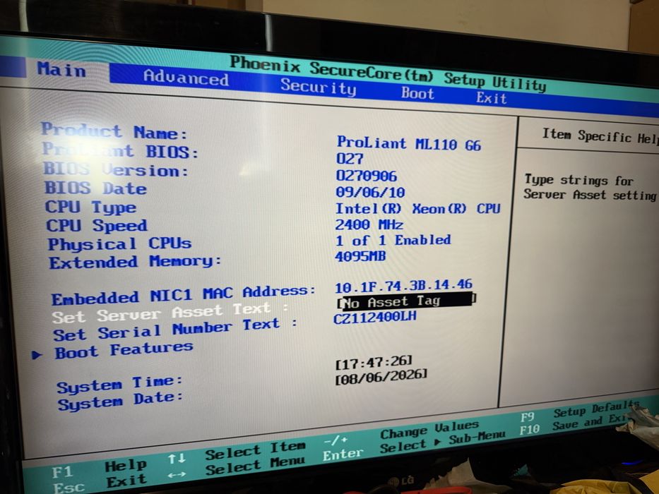 Serwer Hp Proliant Ml110 G6 Xeon-X3430 4Gb