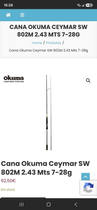 Cana okuma ceymar sw com passador fuji