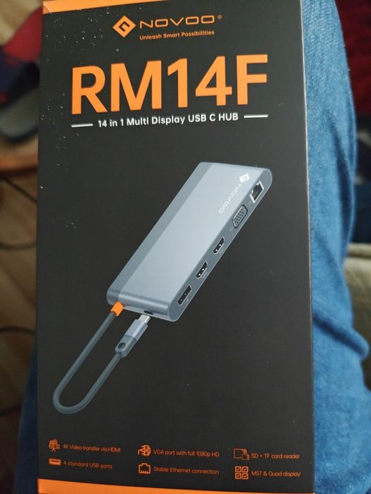 NOVOO RM14F-14 w 1.Multi Display USB c Hub.