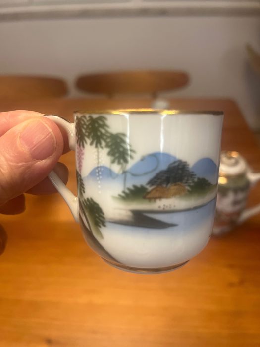 Serviço café pintado a mao