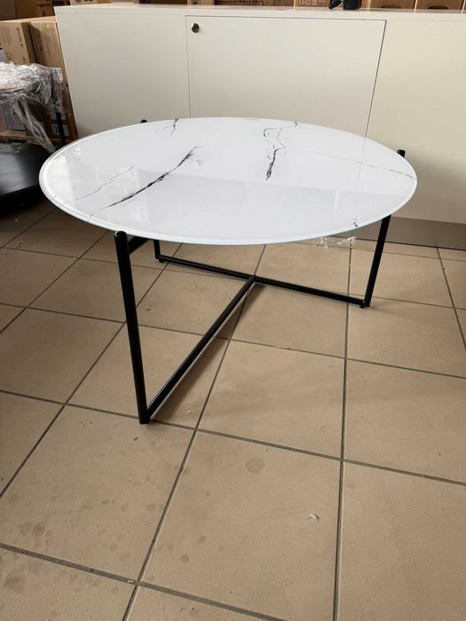 Stolik kawowy SEBA MEBLE CT-213 – biały marmur– POWYSTAWOWA