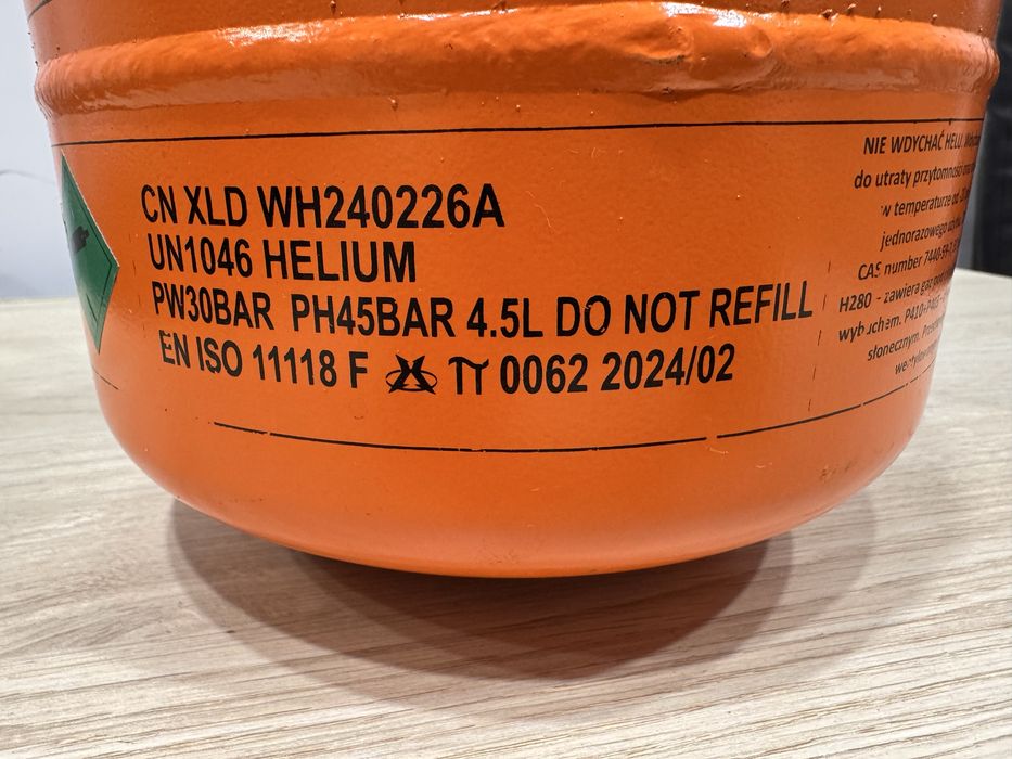 Butla na hel 4.5 litra