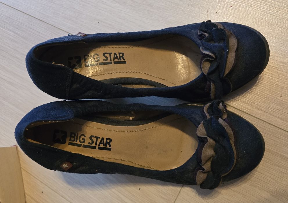 granatowe czółenka na obcasie Big Star