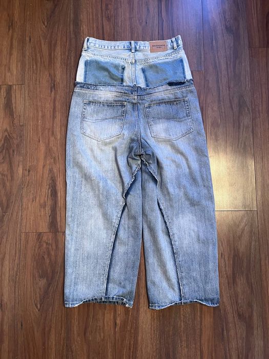 Джинсы Balenciaga baggy cut up jeans