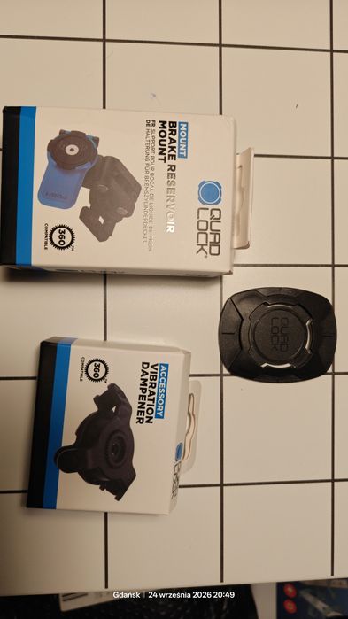 Zestaw quad lock. Uchwyt na hamulec, absorber i adapter. Nowe.