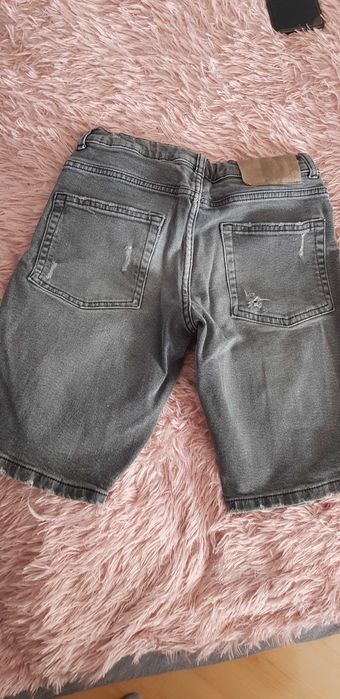 Zara grafitowe spodenki z przetarciami gumka w pasie  r.152