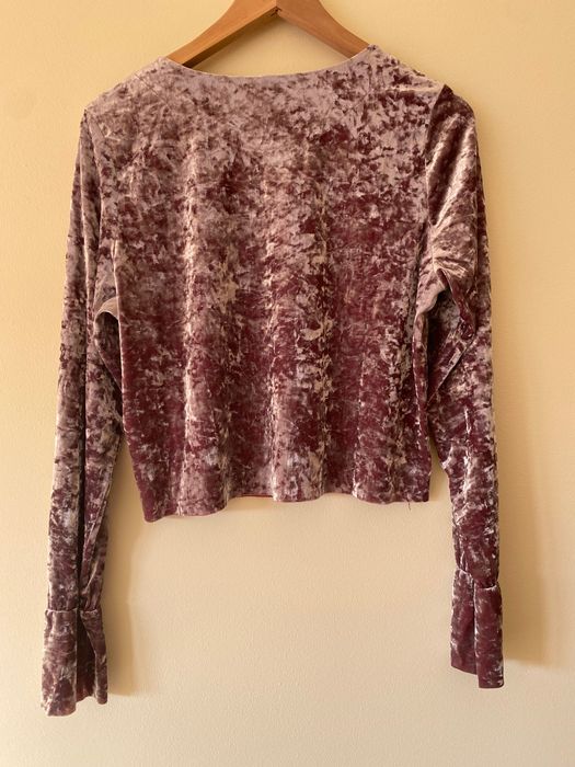 Crop top veludo Zara