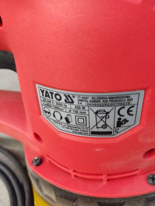 Szlifierka mimośrodowa Yato 150mm + papier duzy zestaw Sosnowiec