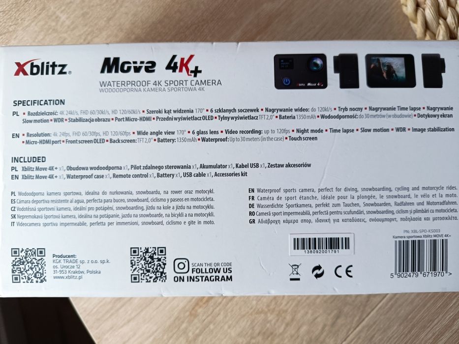 Kamera sportowa Xblitz Move 4K+