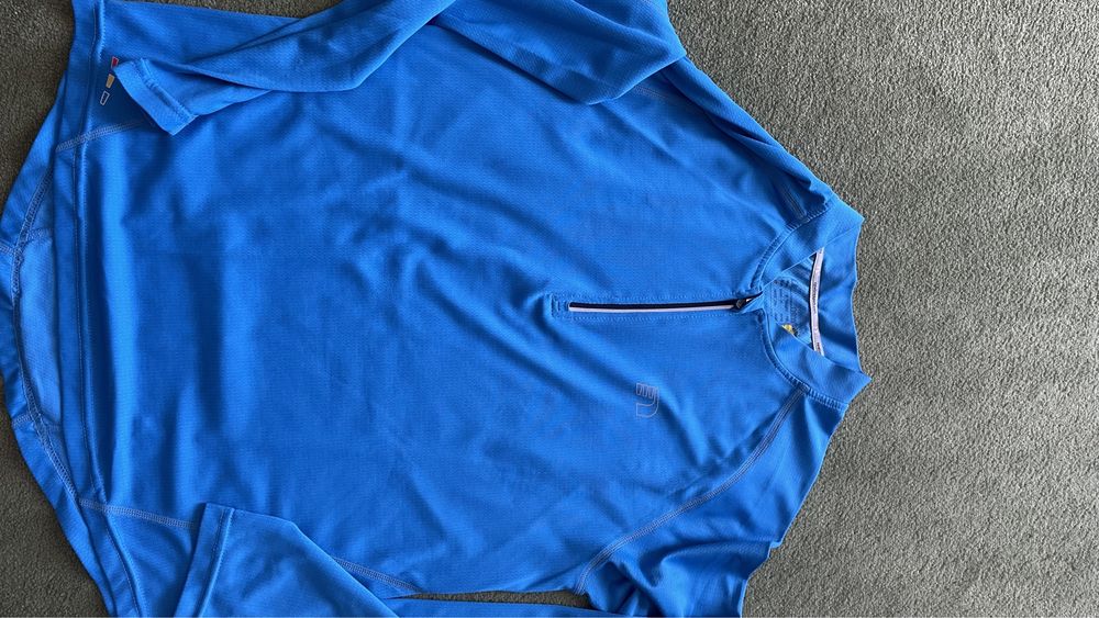 koszulka i bluza biegowa rozm XS, S, niebieski, lekkie, szybko schnące