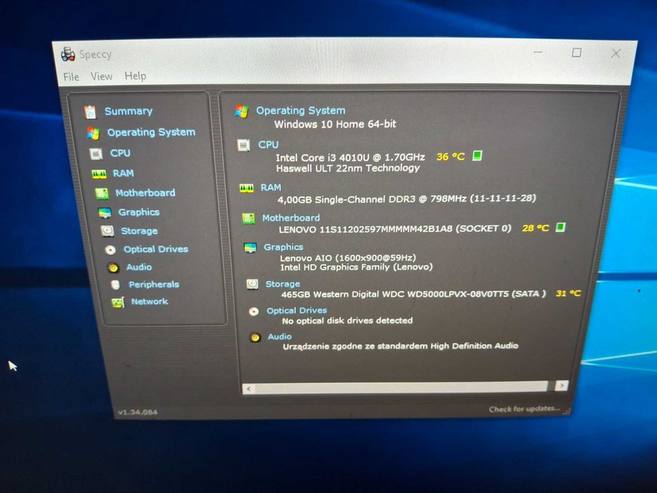 komputer all in one AIO LENOVO cały zestaw