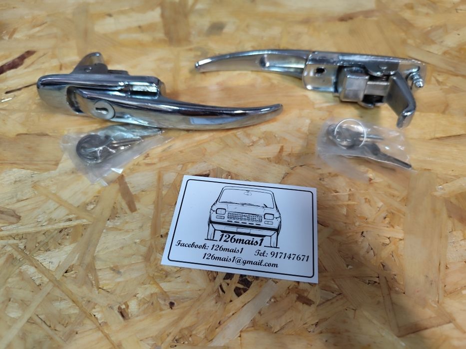 Puxador porta esquerda Fiat 600 cromado