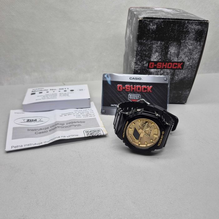 Zegarek G-Shock GA-2100GB-1AER czarno-złoty, pudełko; Komis Jasło Igielna