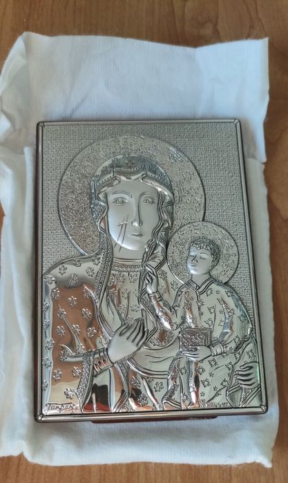 Srebrny obraz M.Częstochowskiej 13x9