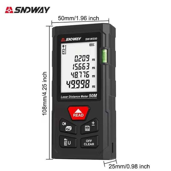 Medidor de distância a laser SNDWAY 70 mt. Novo. Em caixa.