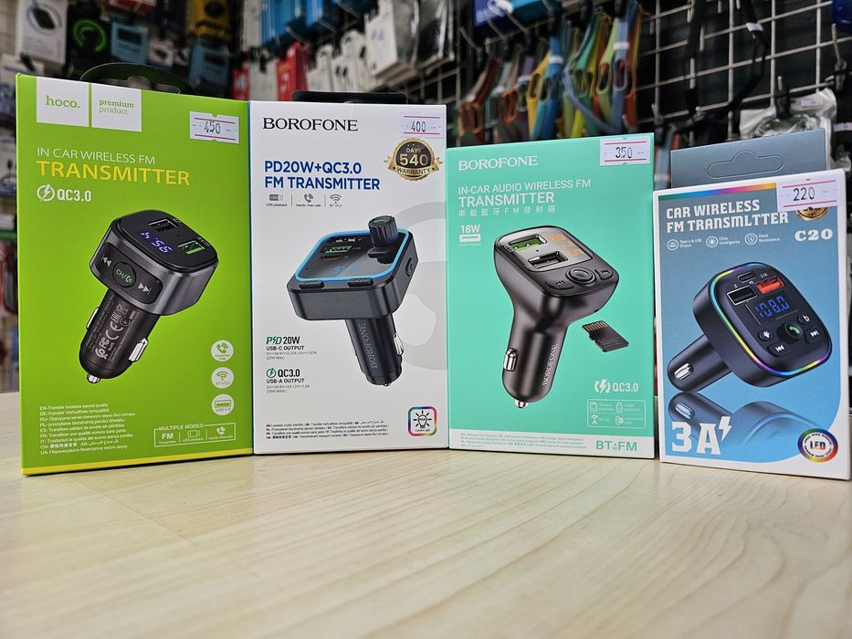 FM модулятор блютуз; Трансмітер ФМ в авто, з зарядкою; Hoco, Baseus