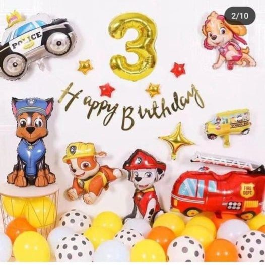 Фотозона щенячий патруль на день рождения гонщик крепыш маршал арка