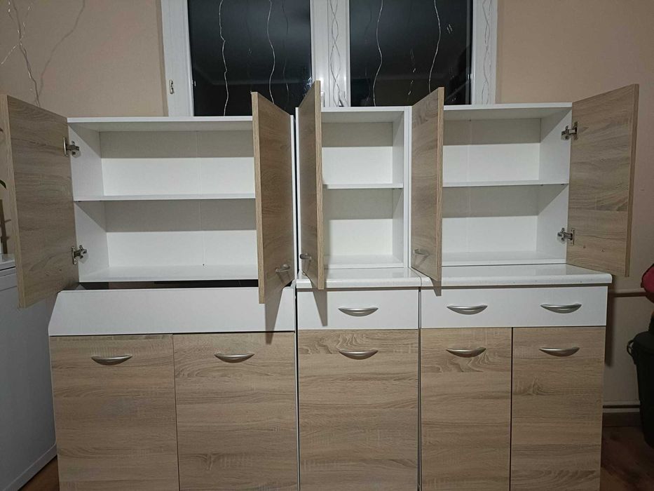 Meble kuchenne - biały, dąb sonoma