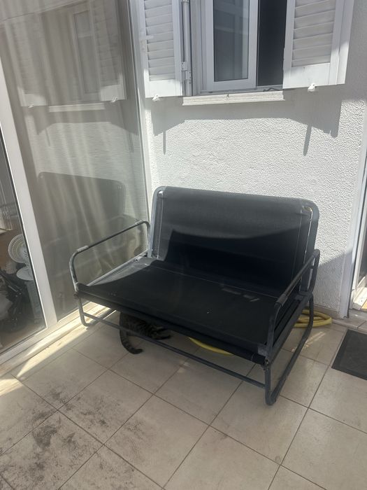 Sofa exterior convertivel em espreguiçadeira dupla