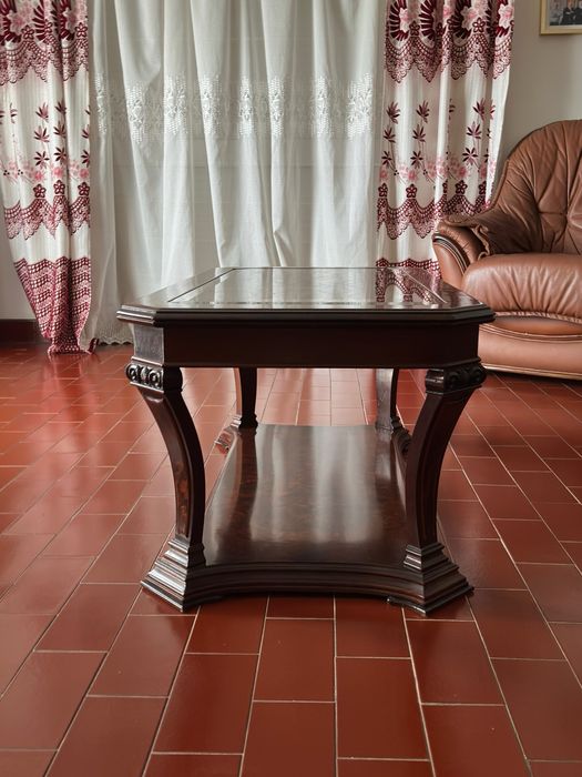 Mesa de centro sala de estar de madeira