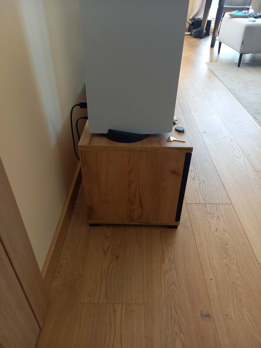 Stojąca Szafka RTV pod TV  Komoda Czarna Dąb Craft 200 cm szerokość - stan BDB