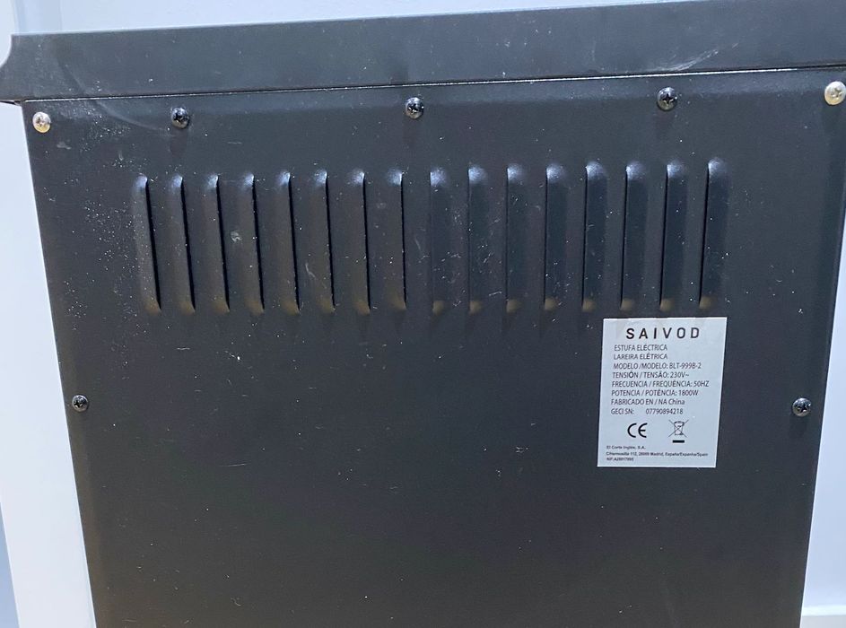 Lareira elétrica 1800W