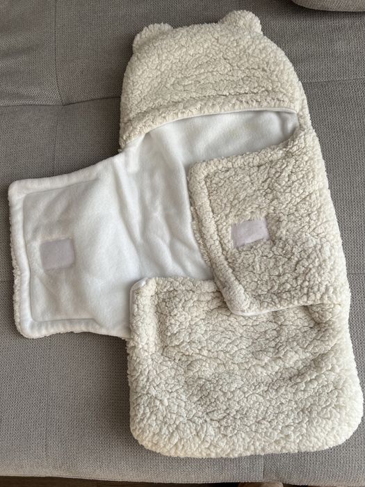 Конверт тедді молочного кольору на виписку зима-весна