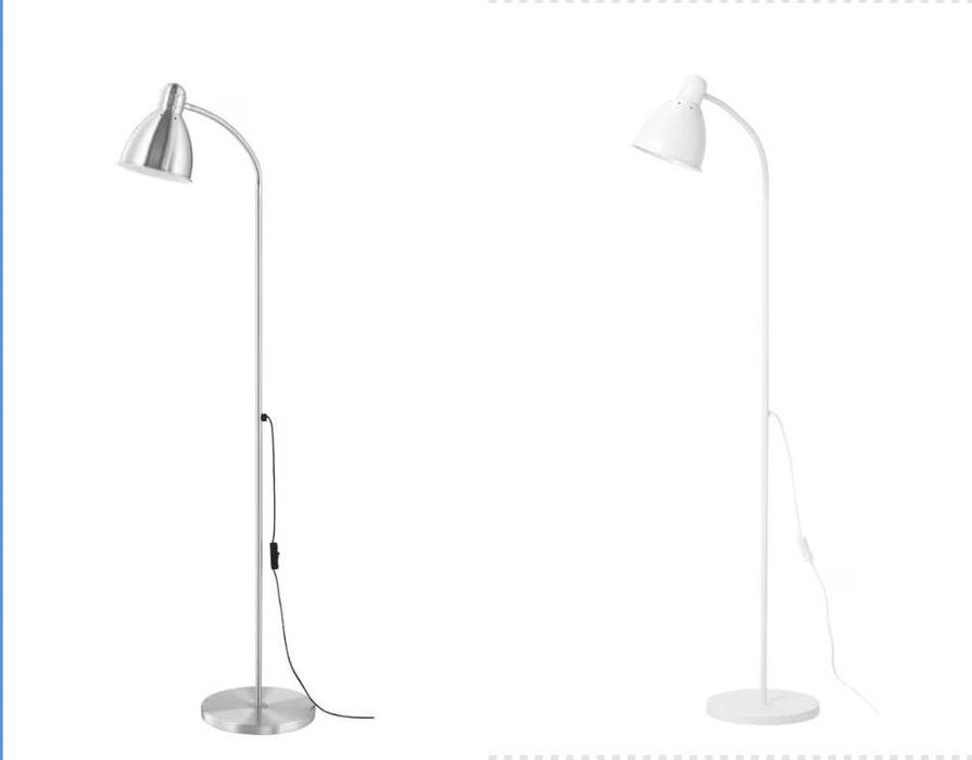 Торшер LERSTA хромовий, білий IKEA  001.106.40, 204.287.89