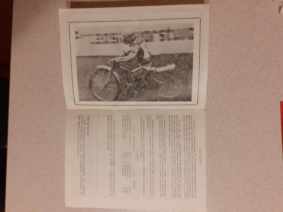 Program żużlowy MC Geothermie Neubrandenburg (NRD)-Start Gniezno 1988r