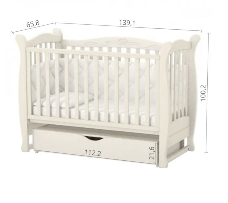 Ліжко для немовлят VERES (з маятником та шухлядкою)