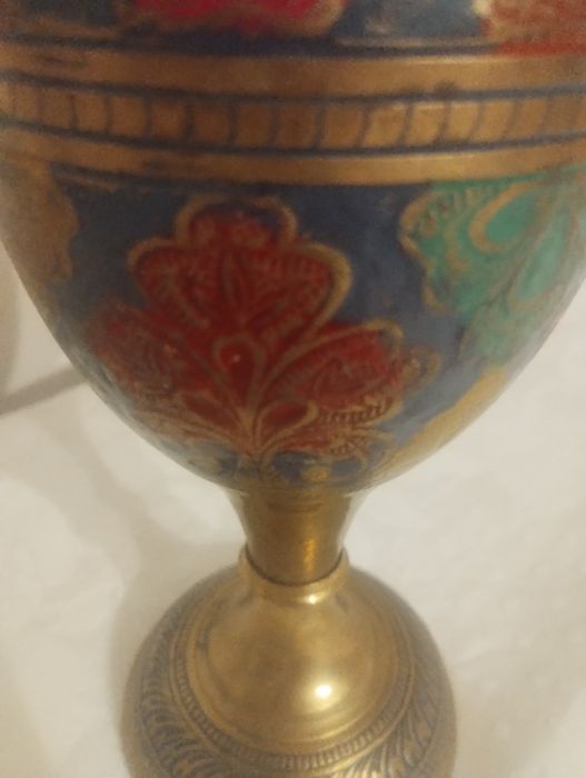 Flakon z mosiądzu malowany z motywem Indiańskim