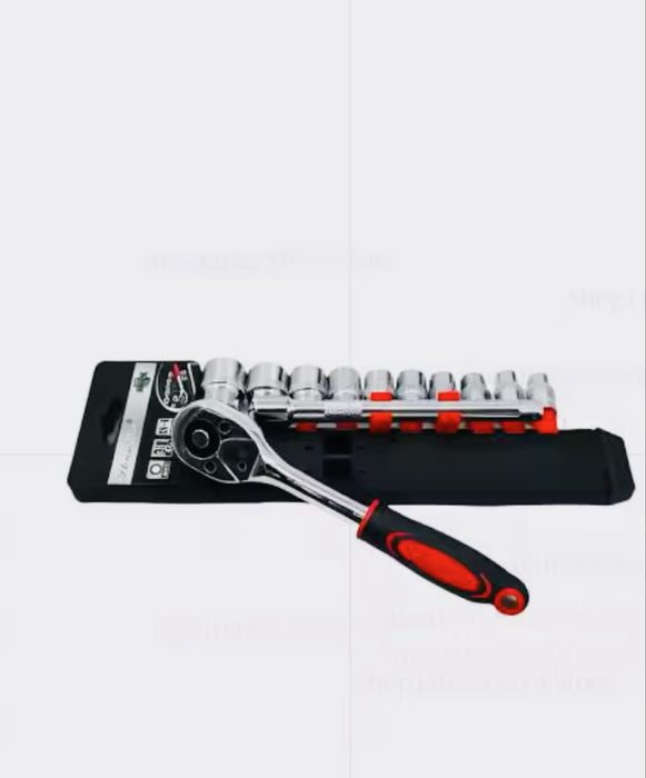 Набір головок із 12-шт з шестигранним гайковим ключем із тріскачкою1/4