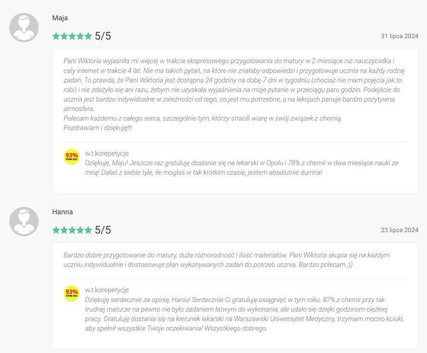 Korepetycje chemia rozszerzona, przygotowanie do poprawek, chemia IB