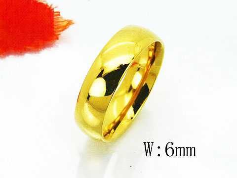 Klasyczna obrączka stal chirurgiczna złota 316L 6 mm rozmiary PX543