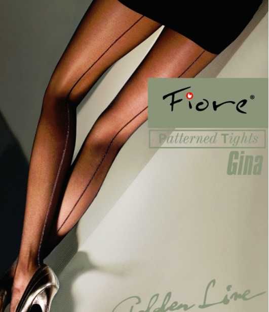 Rajstopy Fiore czarne ze srebrnym szwem Gina 20 den S / 36 / 2