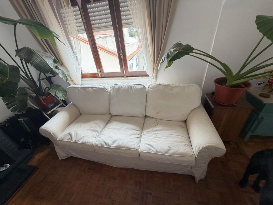 Sofá-cama IKEA Ektorp Pixbo – Branco – Inclui colchão