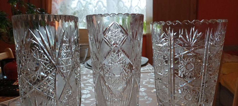 Zestaw wazony kryształowe