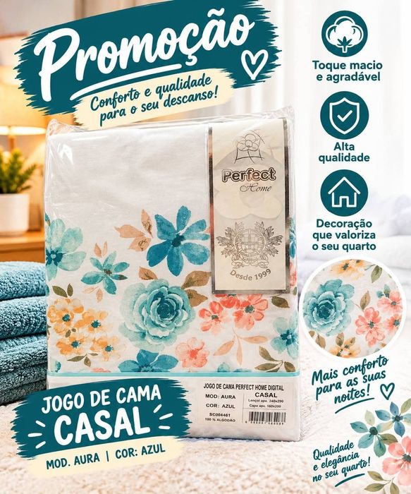 Conjunto de lençóis cama de casal
