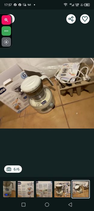 Máquina Chicco para fazer e aquecer  para de bebé+ de seis meses