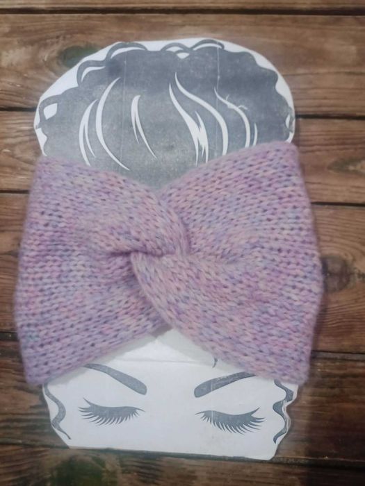 Opaska Handmade Alpaka. Turban, szeroka. Dwuwarstwowa